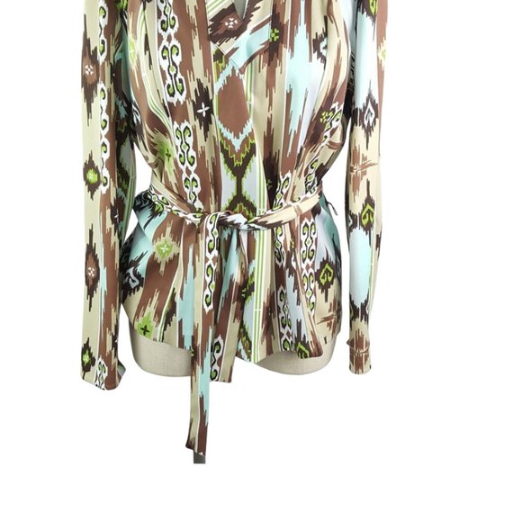 Vintage Ensemble women sz 18 mint brown green Dress Blouse and Pullover skirt - Picture 7 of 11